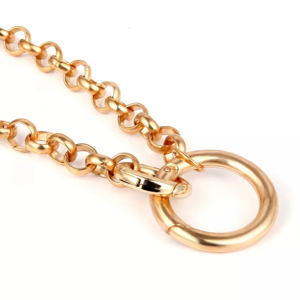 Gold Circle & Chunky Chain Choker - Picture 2 of 6